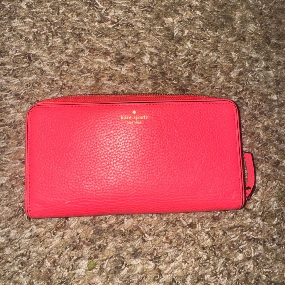 Kate Spade Vibrant Pink Zip-Around Wallet